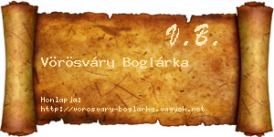 Vörösváry Boglárka névjegykártya